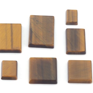 Cabochons de pierres précieuses carrées rectangulaires oeil de tigre