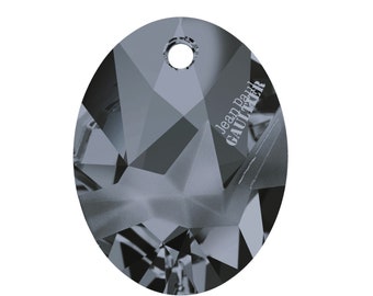 Pendentif ovale Kaputt (jean Paul Gaultier) 6910 cristaux Swarovski® argent nuit 36 mm