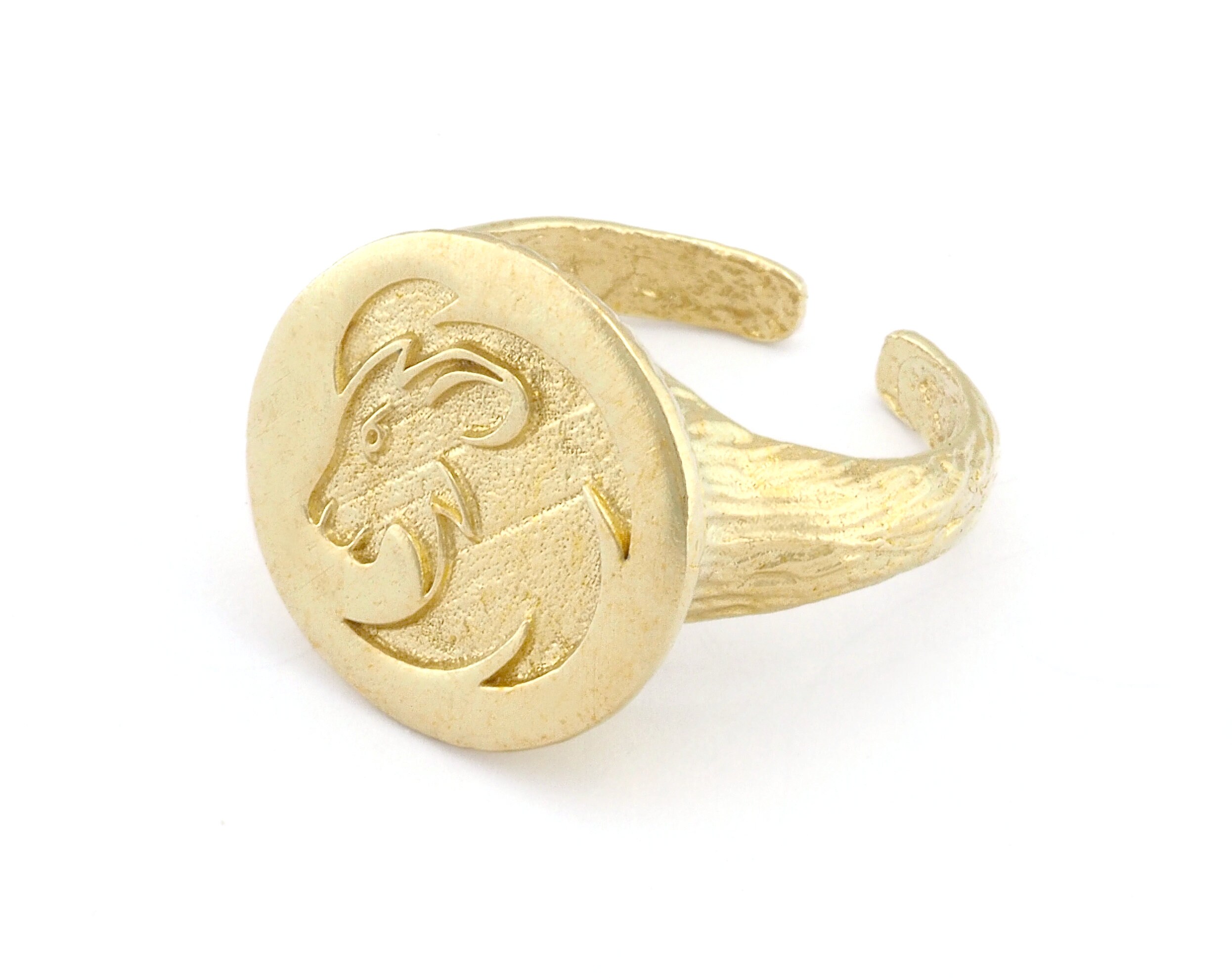 ライオンリング 獅子座 星座 ヘッドバーク テクスチャードバンド