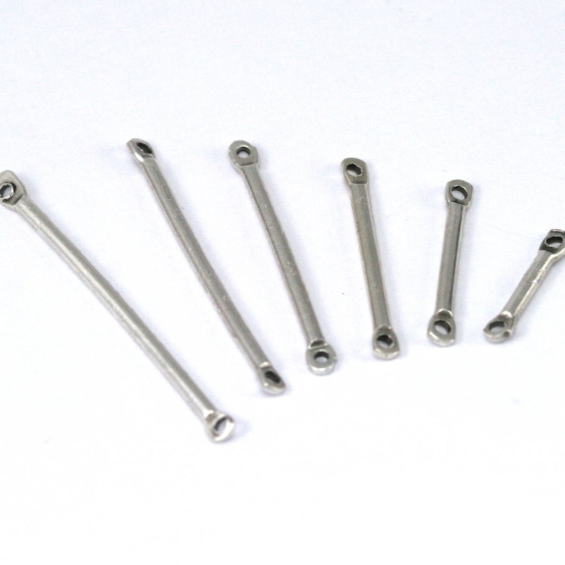 Brass Bar Connector 2mm 50 Pcs Silver Plated Brass 15 20 Etsy