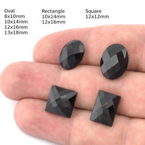 Ovale à facettes, Rectangle, Carré Onyx Cabochon 8x10 10x14 12x16 13x18 10x14 12x16 12x12 mm CAB153