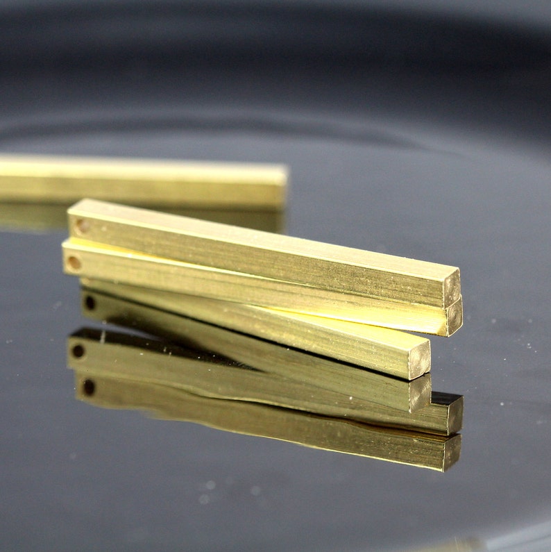 raw brass bar square stamping 4x60 mm sbl460-1095