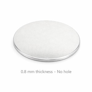 Skiva i rostfritt stål, blank, 10-50 mm, 0,8 mm, platt, rund, cirkel, utan hål, smyckestillbehör