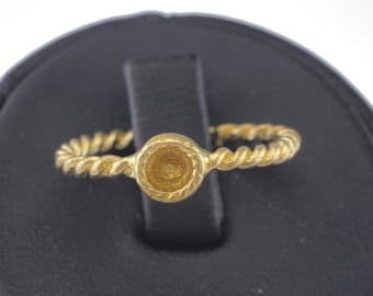 Ring Swirl Adjustable Ring Bezel - Raw brass (18.5mm 8.5US inner size - Adjustable ) OZ2714