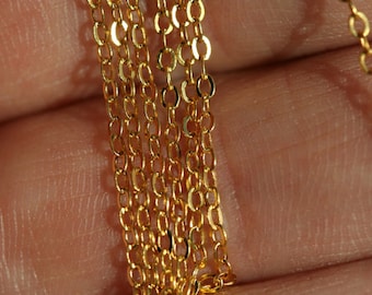 Lötte flache Kabelkette 1,5x2mm Goldton Z022