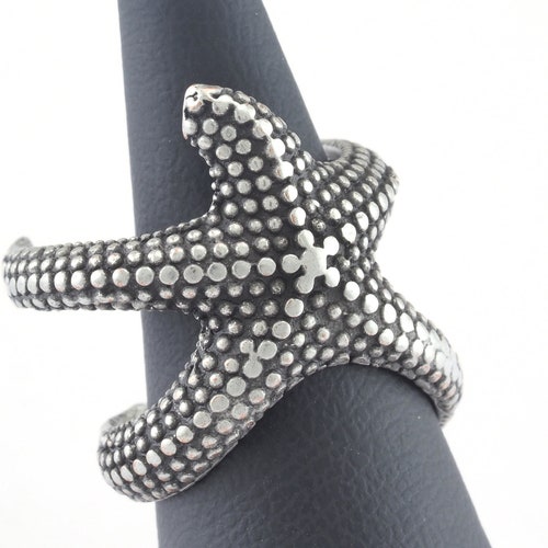 Details about   Ring Starfish Adjustable Antique Silver Plated brass Nautical Reef Ocean Sea 