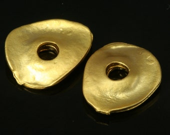 4 pezzi 12x14mm (foro 3mm) distanziatore in ottone placcato oro trova distanziatore perla 123