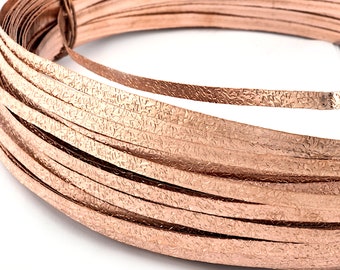 Flat wire Textured  Raw Copper Strip sheet 6mm (0.5mm 24 gauge  - 0.6mm 23 gauge  - 0.8mm 20 gauge thickness) UKD1