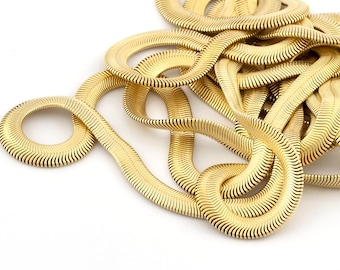 Raw Brass Snake Chain 6mm 0.24 inch z058