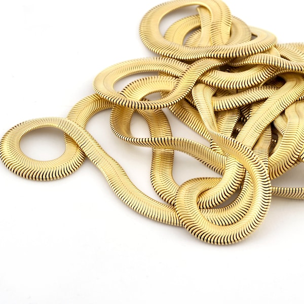 Raw Brass Snake Chain 6mm 0.24 inch z058