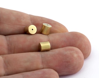 Cuentas cilíndricas de latón crudo, 6 x 6 mm, cuentas de tubo de metal -bab1 5580