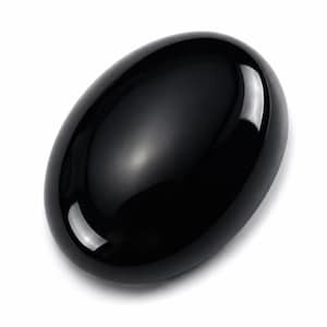 Schwarzer Onyx-Cabochon, oval, poliert, ohne Loch, 6 x 4–40 x 30 mm, natürlicher Edelstein, flache Rückseite, geeignet für Schmuckherstellung, Ringfassungen