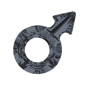 Male Symbol 4878 Swarovski silver night (sini)  18x11.5mm  foiled Limited Stock