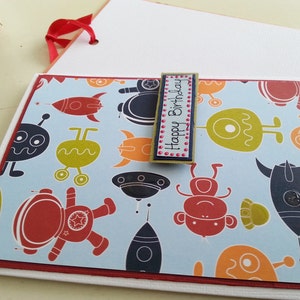 Kids Birthday Card. Handmade Card Alien, Outer Space theme. Ideal for Birthdays. Happy Birthday. Shipped using Sustainable Packaging image 3