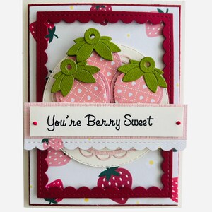 Sei dolce come una bacca - Biglietto d'auguri con fragole, un biglietto con un gioco di parole per amici, amore o biglietti di ringraziamento