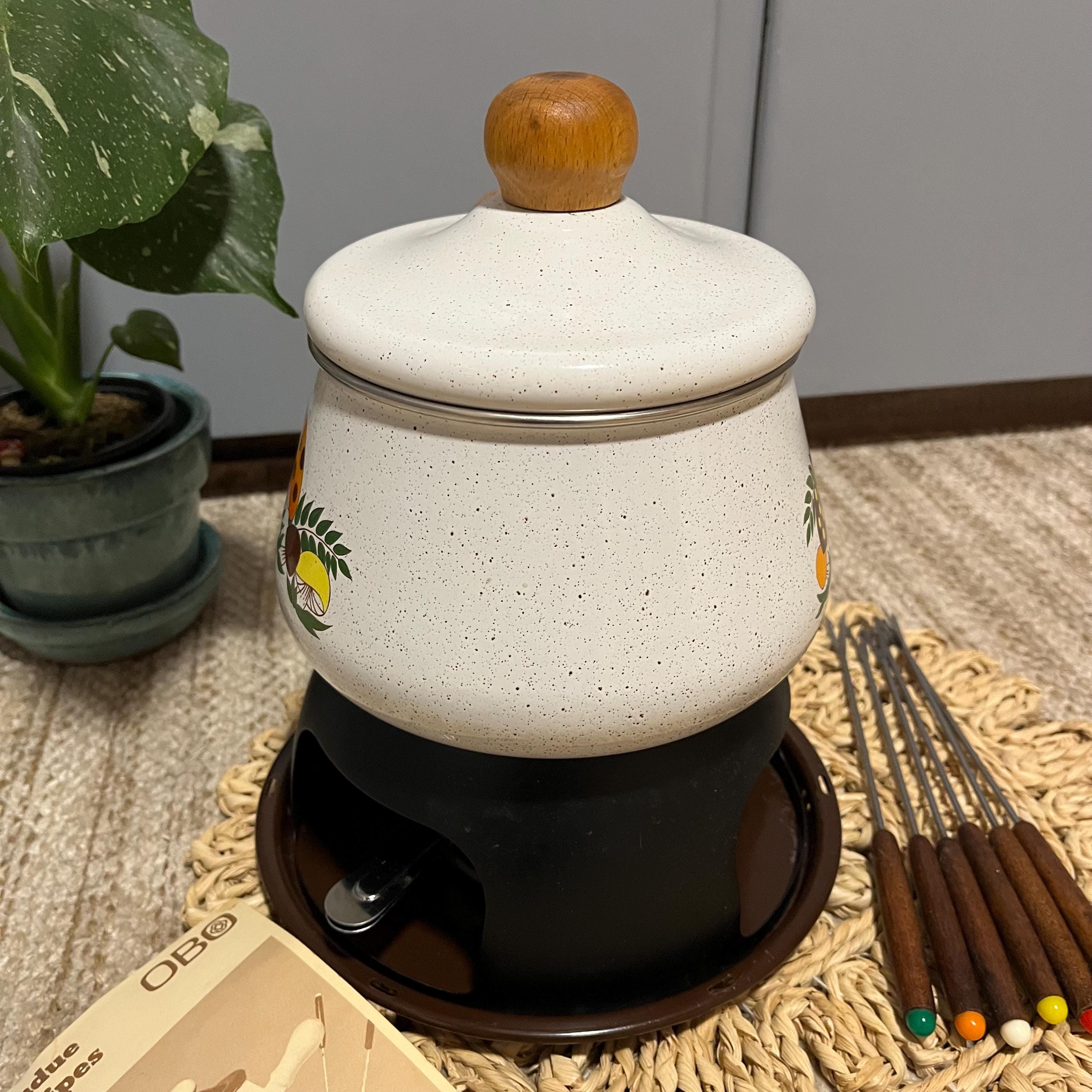 超希少　江戸末期 明治初期 桜井漆器 沈金 椀 10客 セットです。 Vintage 1970s Merry Mushroom Fondue Pot Set Sears Mushrooms
