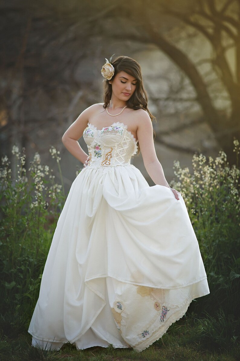 Wildflower Embroidered Wedding Dress embroidered Flower Etsy