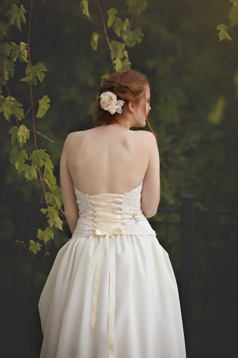 Wild Rose Embroidered Wedding Corset Storybook Romance Etsy