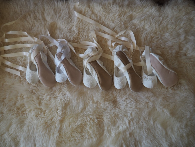 White Satin Ballet Bridal Shoes, White Ballerina Bridal Slipper,White Flat Wedding Ballet Shoe, Wedding Dance Slipper image 4