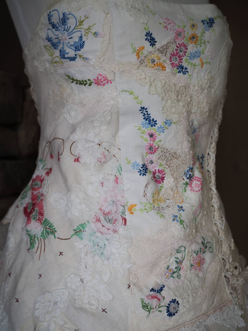 Wildflower Embroidered Wedding Gown Embroidered Corset Bridal | Etsy