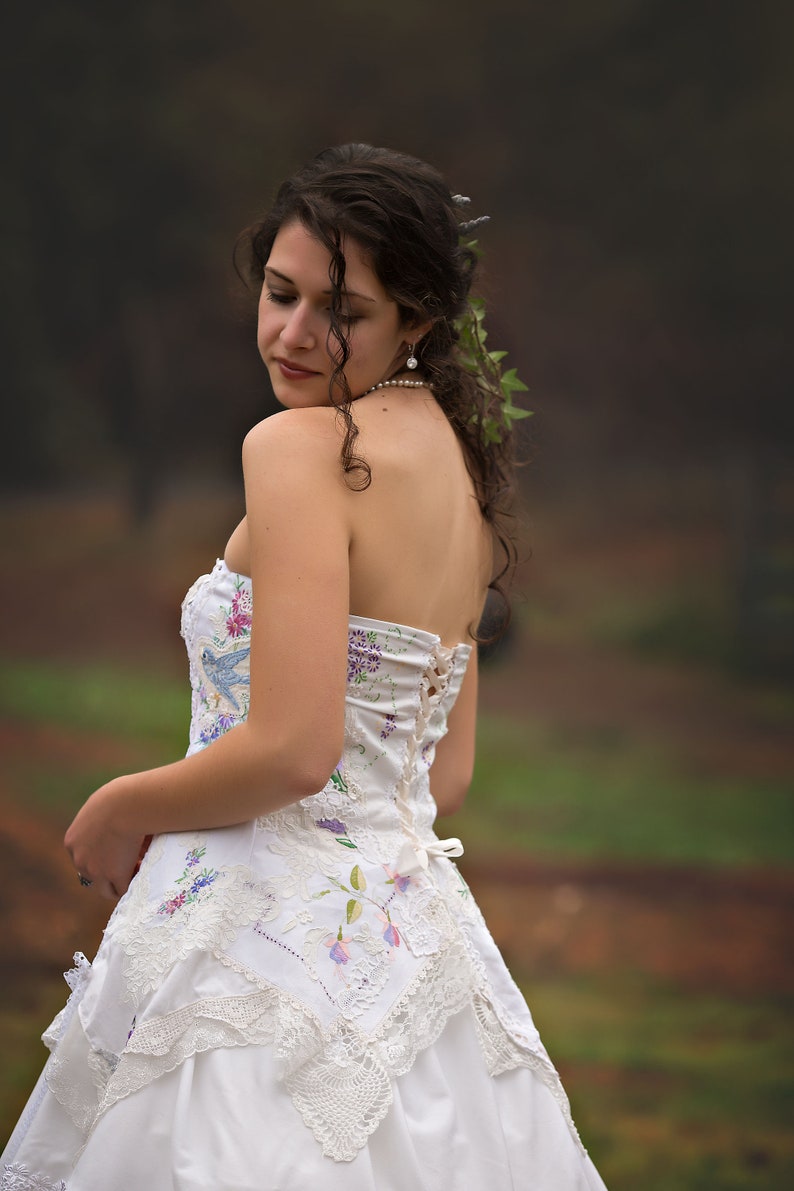 Lavender Wildflower Wedding Gown~ Embroidered Corset Wedding Gown ...