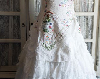 Fantasy Rainbow Unicorn Embroidered Wedding Gown~Over the Rainbow Storybook Wedding Gown ~Enchanted  Wedding Gown