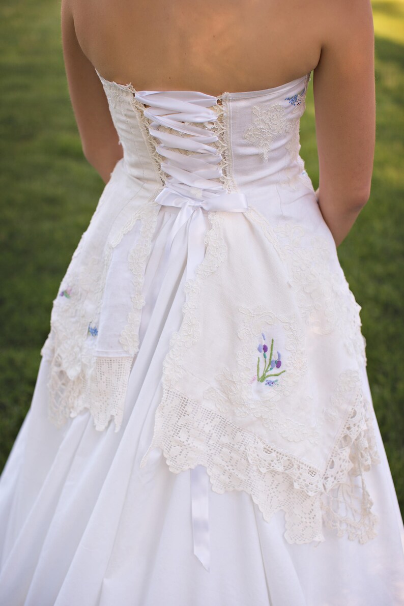 English Garden Embroidered Corset Wedding Dress English Etsy