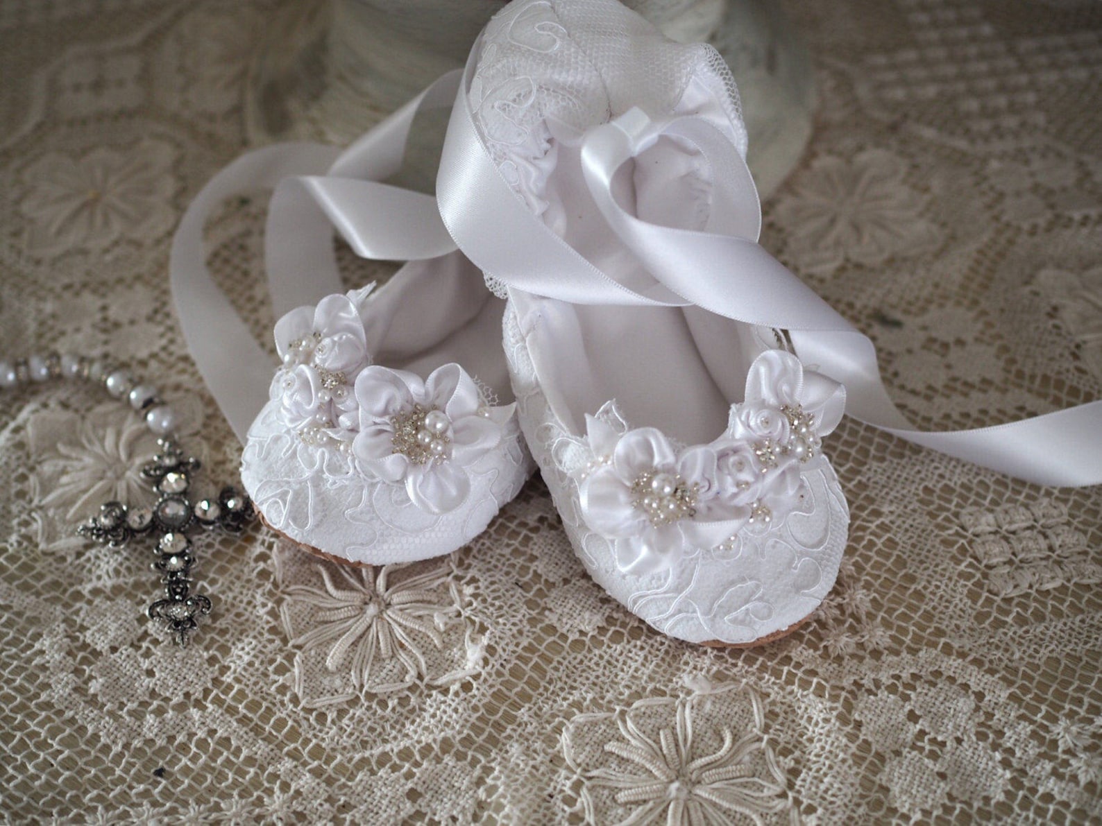 white lace first communion princess ballerina slipper ~ first communion satin ballet shoe ~ princess flower girl ballet flat white lace first communion princess ballerina slipper ~ first communion satin ballet shoe ~ princess flower girl ballet flat