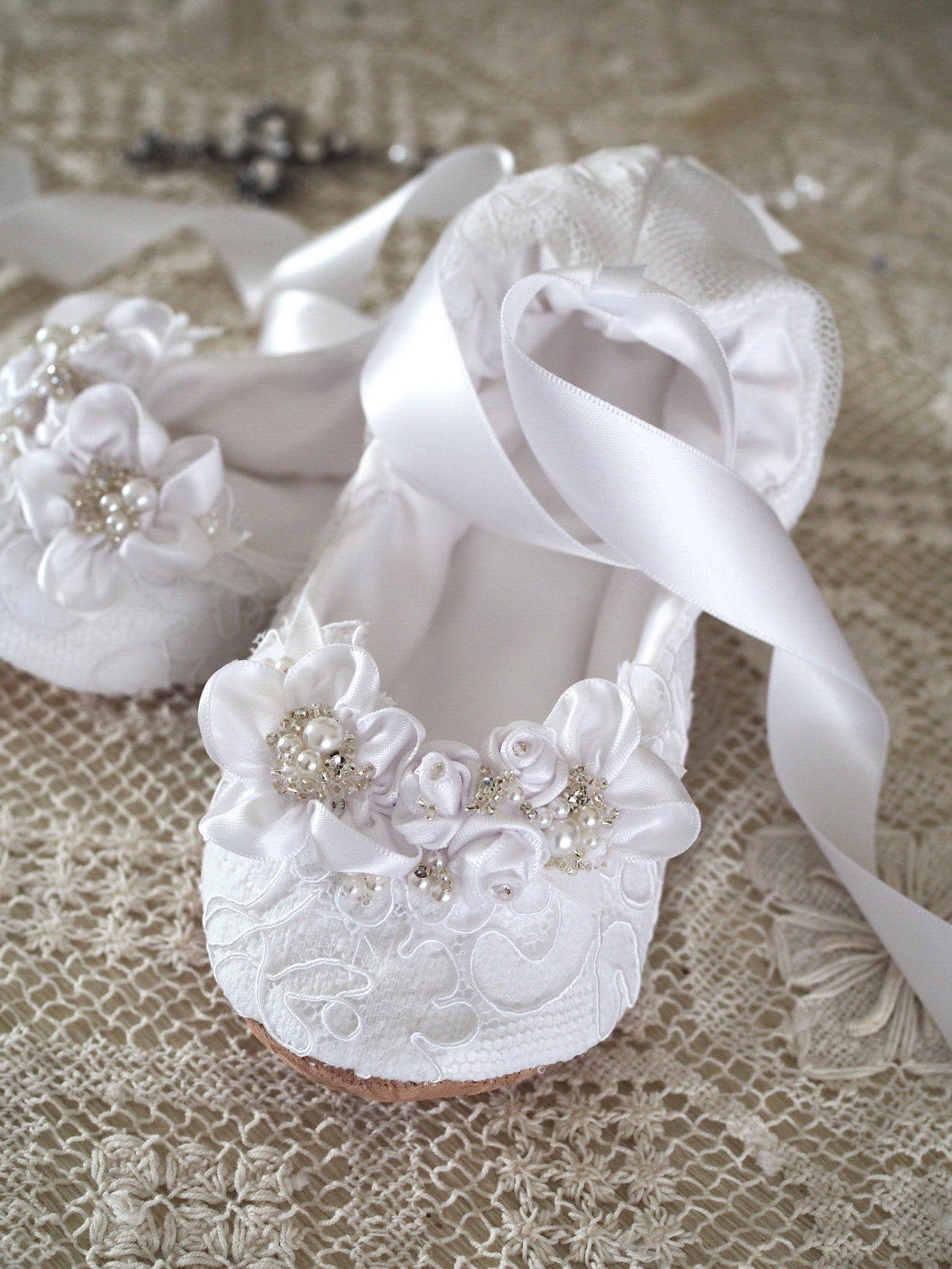 white lace first communion princess ballerina slipper ~ first communion satin ballet shoe ~ princess flower girl ballet flat white lace first communion princess ballerina slipper ~ first communion satin ballet shoe ~ princess flower girl ballet flat