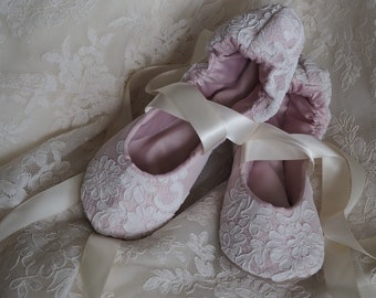 Blush Pink Ballet Flat Wedding Shoes ~ Ballerina Wedding Flats ~ Light Pink Wedding Shoes ~ Blush Wedding Flats