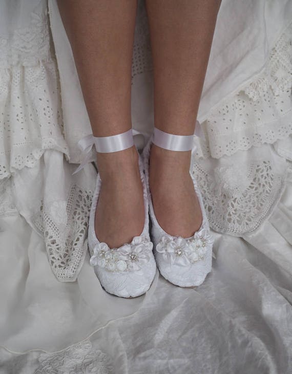 Witte prinses bruids ballerina slippers witte prinses | Etsy Nederland
