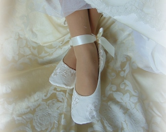 Custom Bridal Ballerina Style Slippers for Cynthia