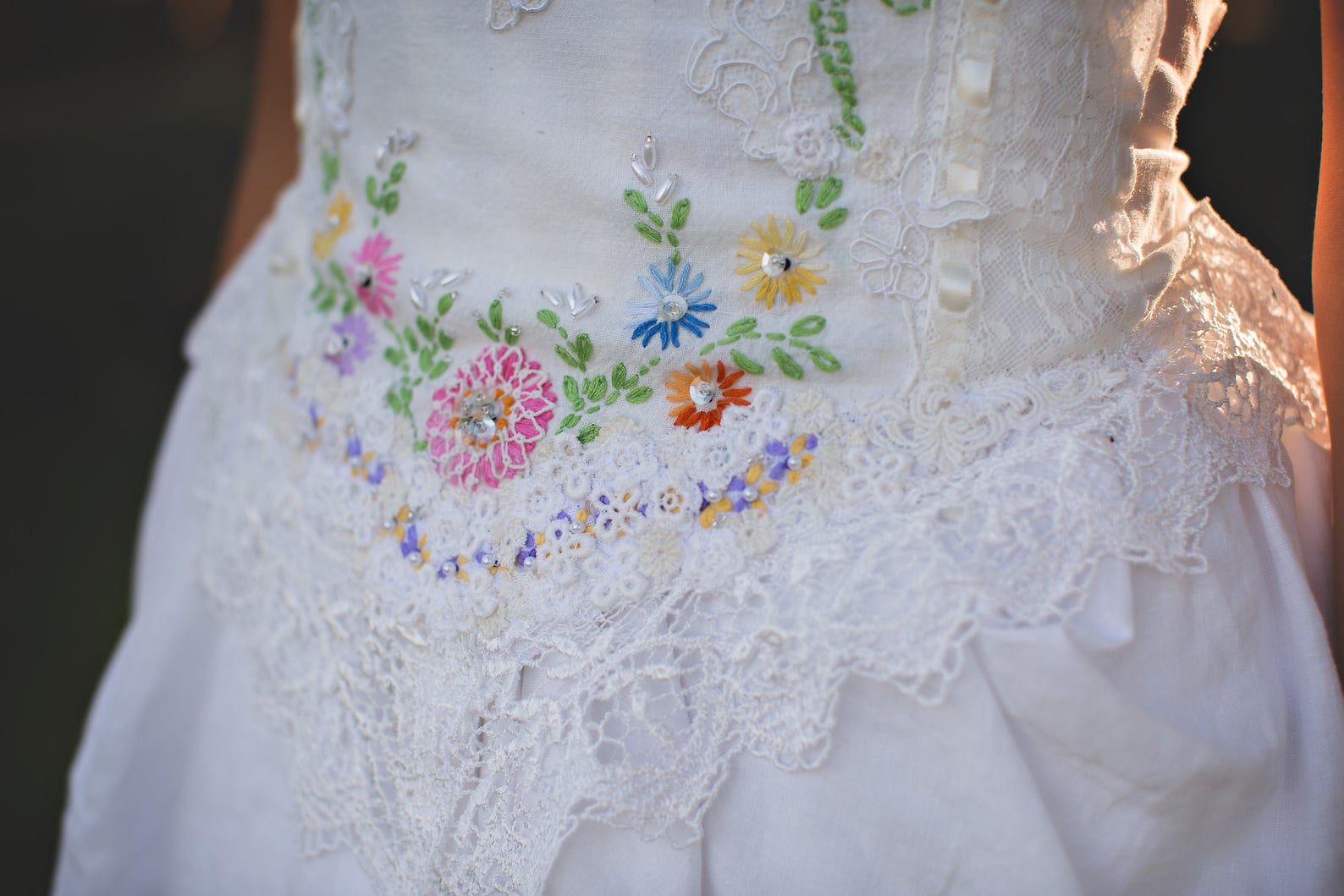 Wildflower Embroidered Wedding Corset Dress Wildflower | Etsy