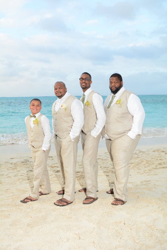 Men Plus Size Linen Drawstring Pants For Beach Wedding Etsy