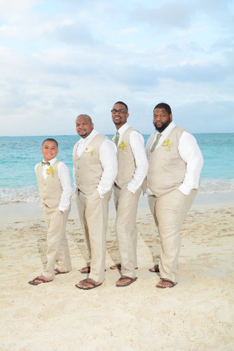 Men Plus Size Linen Drawstring Pants For Beach Wedding Etsy