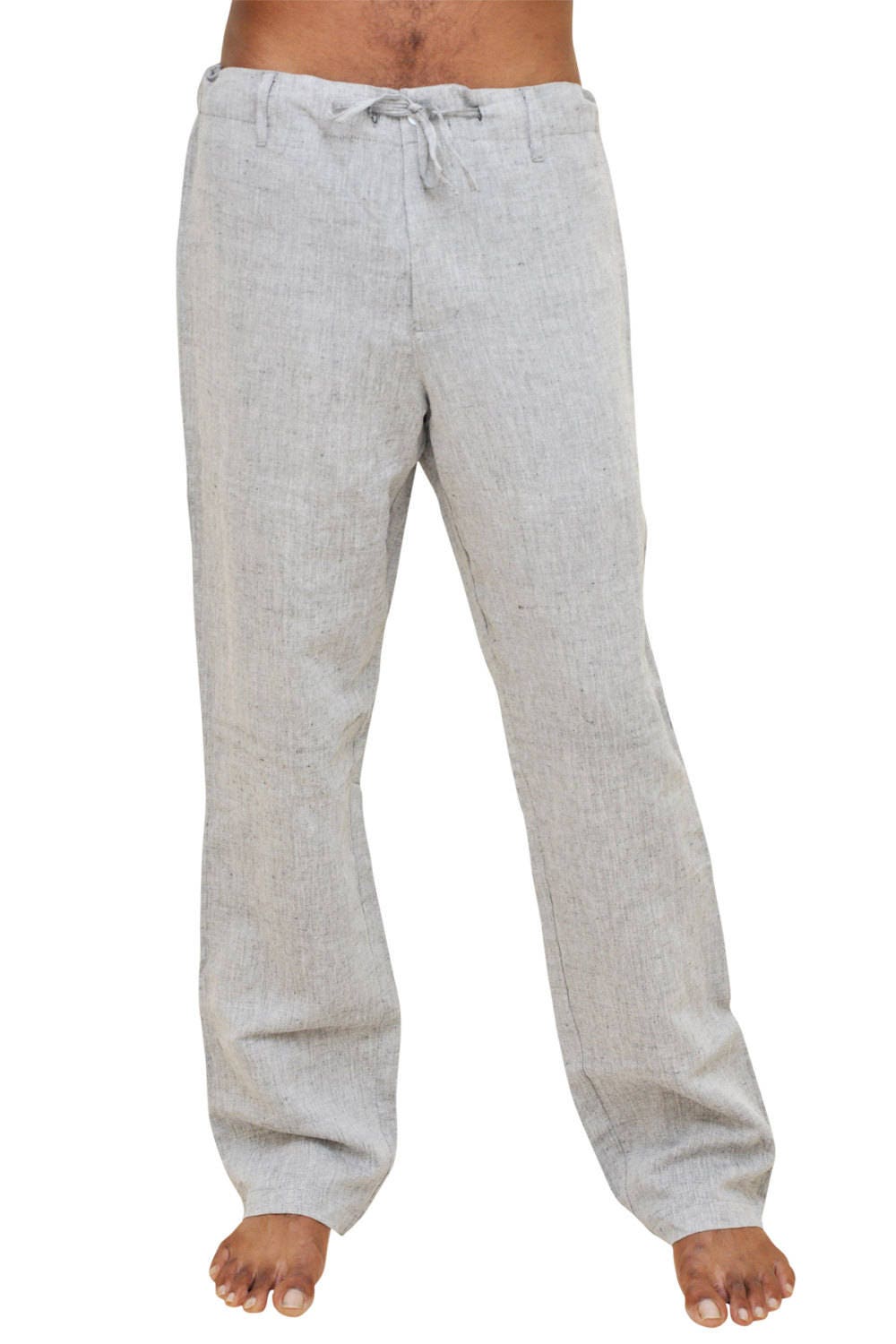 Men linen drawstring pants for beach wedding casual summer Etsy