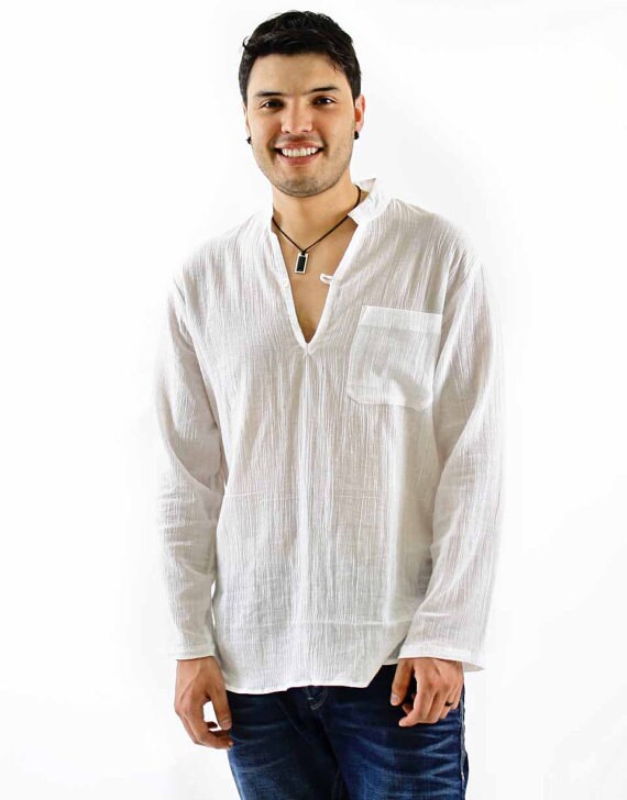 mens cotton gauze shirt