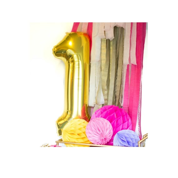 Foil 1 Balloon First Birthday Party Giant Number 1 Balloon In Etsy