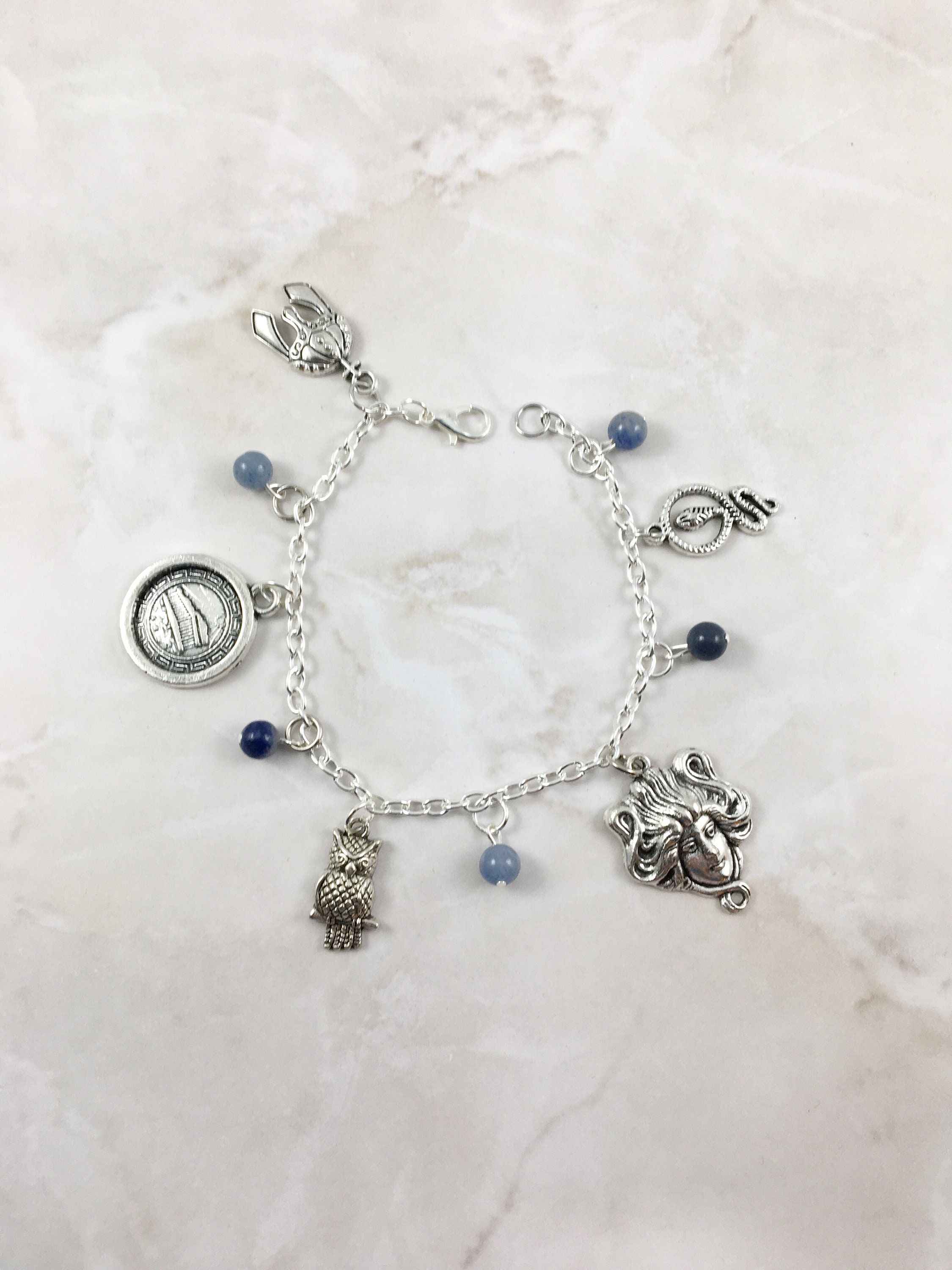 Athena Charm Bracelet Greek Mythology Bracelet Jewelry Etsy
