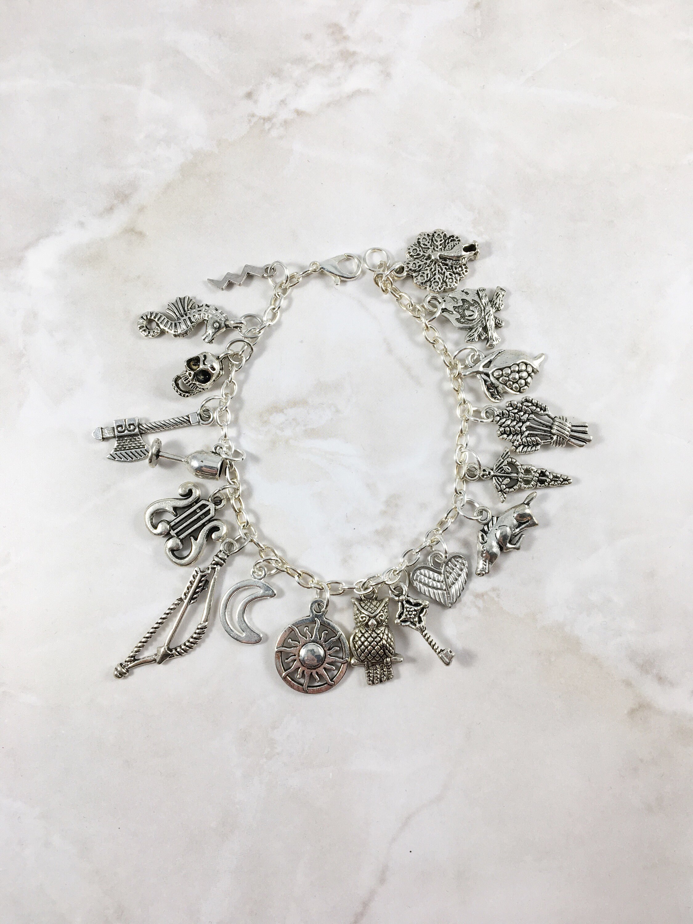 Deluxe Greek Mythology Charm Bracelet Jewelry Olympians Etsy