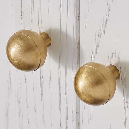 Ball Spherical Round Solid Brass Knobs Pulls Handles Etsy