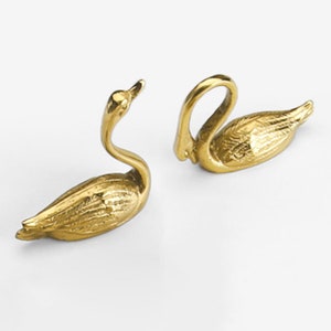 Solid Brass Furniture Knob Drawer Pull Golden Swan Wardrobe - Etsy