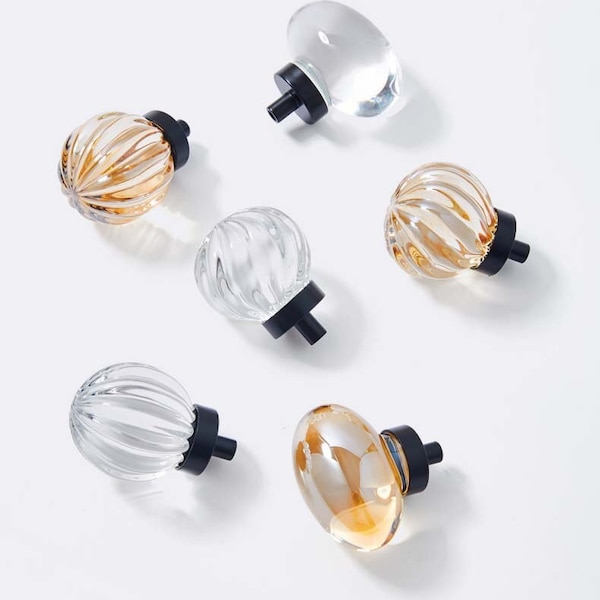 Acrylic Drawer Pulls Knobs Kitchen Hardware, Transparent Clear Knob Handle for Cupboard Sideboard, Lucite Cabinet Knob Acrylic Pull VA200