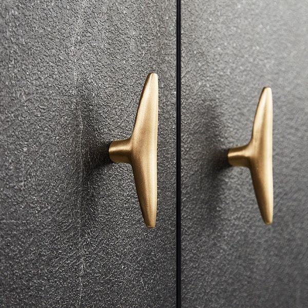 Solid Brass Cabinet Knob Pull, Tiroir Knob Armoire Porte Pull Poignées en laiton, Light Luxury T Bar Pulls Knobs Kitchen Hardware V29