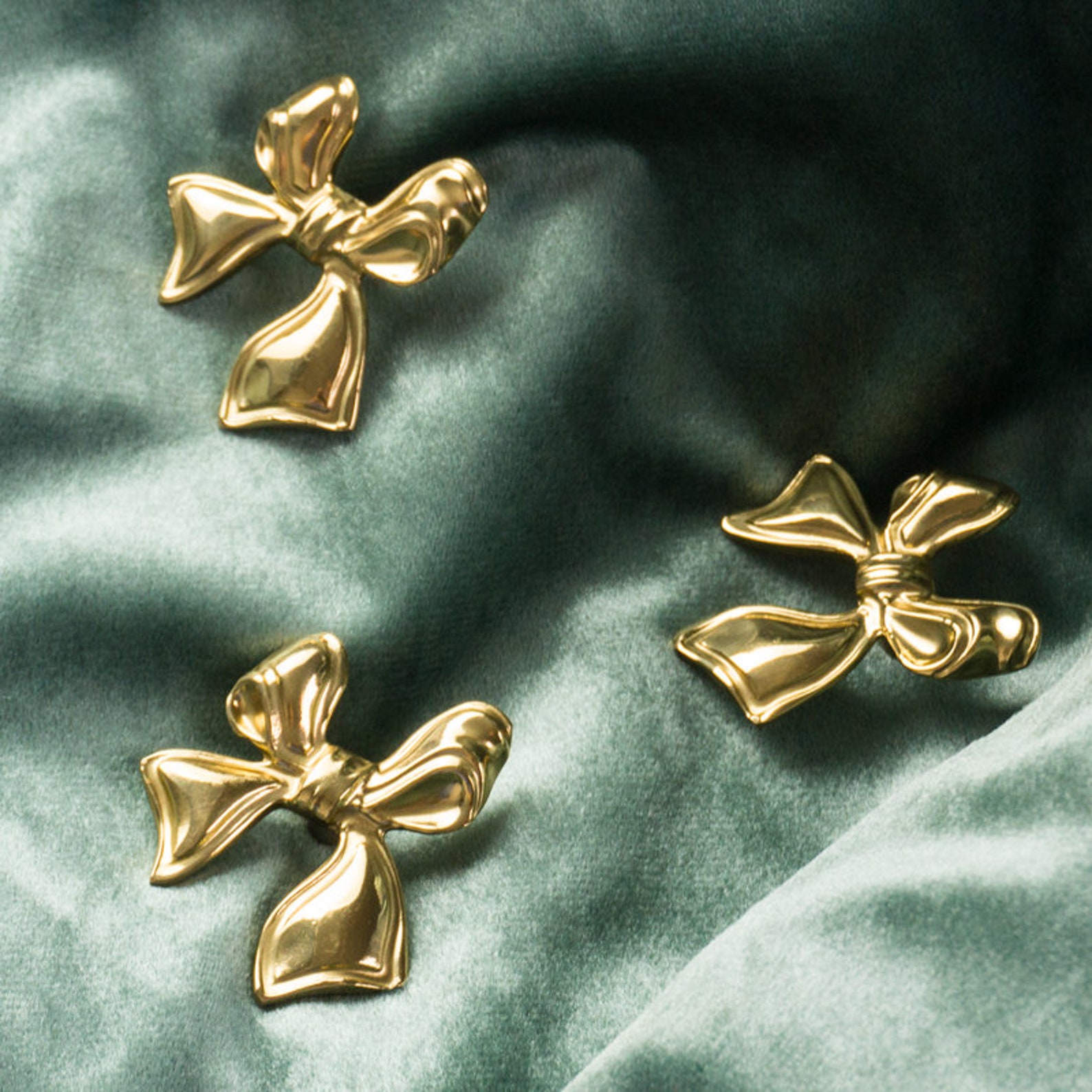 Golden Bowknot Knob Solid Brass Drawer Knob Wardrobe Door Etsy