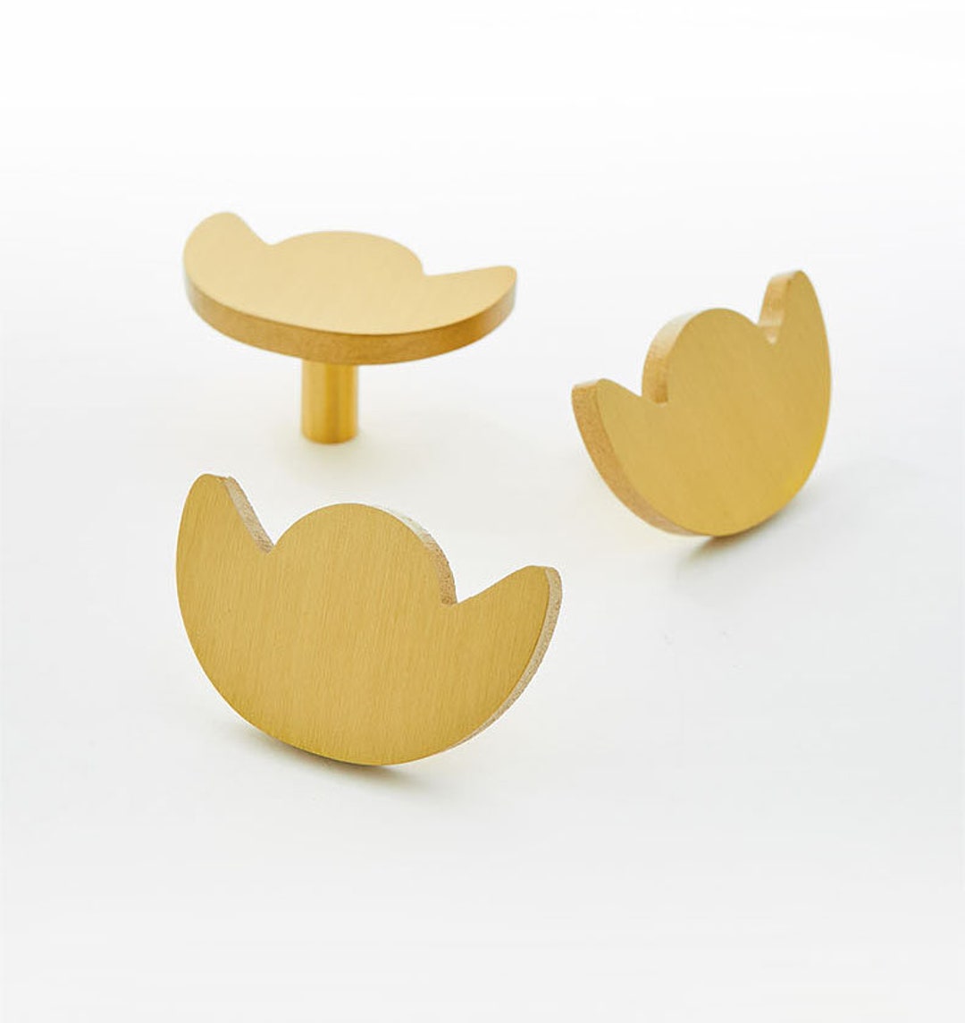 Gold Ingot Brass Drawer Knob Decor Dresser Knob Kitchen Hardware Brass