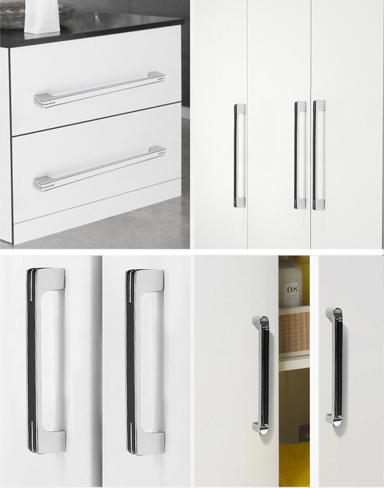 1.2612.6 Solid Metal Wardrobe Door Handle Black Etsy