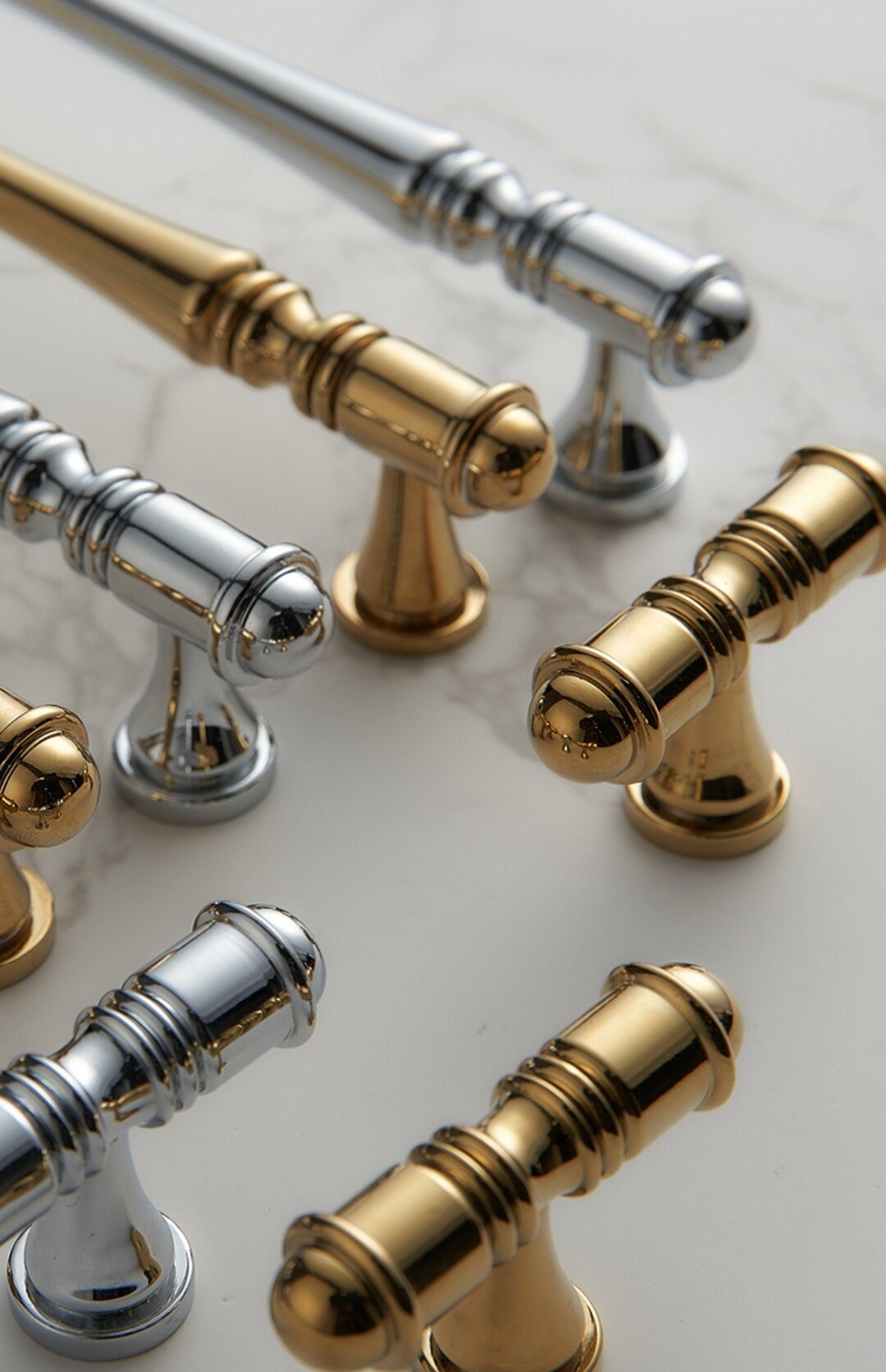 3.8 5 Solid Brass Furniture Hardware, Electroplated Gold Drawer Pull