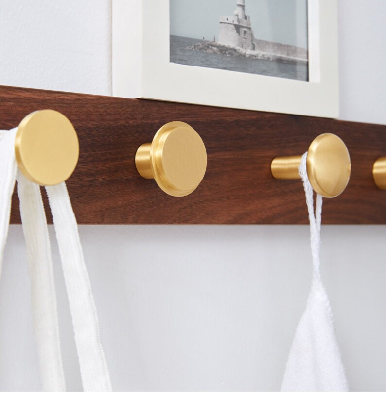 Pure Brass Wall Hook Golden Hallway Hook Cloakroom Solid Etsy