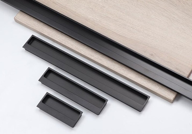 Embedded Sliding Door Handle Modern Kitchen Pull Etsy Canada